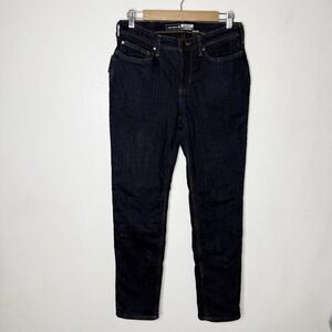 Carhartt Relaxed Fit Dark Denim Fleece‎ Lined Jeans Winter Work Womens 4